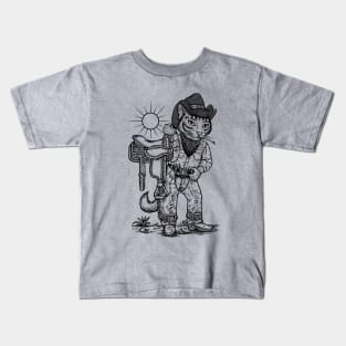 Cowboy-Cat with a  horse saddle Kids T-Shirt